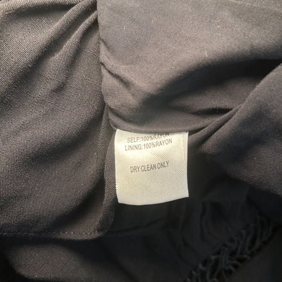 Cotton Candy LA Black Off Shoulder Dress Small Ruffle Hem Crochet Trim - Picture 5 of 6